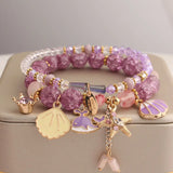 Elastic Women's Bracelet with Love Pendant