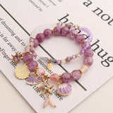 Elastic Women's Bracelet with Love Pendant