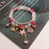 Elastic Women's Bracelet with Love Pendant