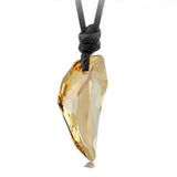 Wolf Tooth Crystal Pendant Short Necklace Jewelry
