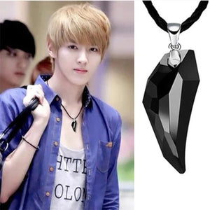 Wolf Tooth Crystal Pendant Short Necklace Jewelry