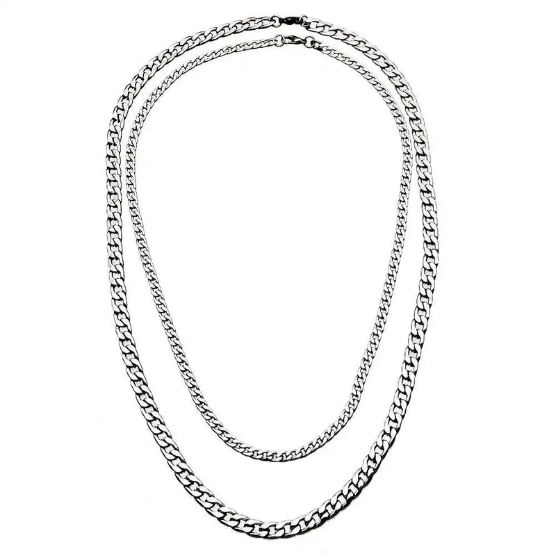 Bear Square Letter Pendant Necklace, Stainless Steel Sweater Chain