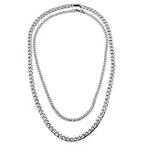 Bear Square Letter Pendant Necklace, Stainless Steel Sweater Chain