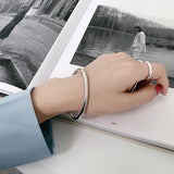 925 Sterling Silver Round Bangles Women Silver 925 Jewelry
