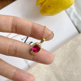 S925 Silver Oval Gem Collar Bone Necklace for Women