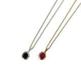 S925 Silver Oval Gem Collar Bone Necklace for Women