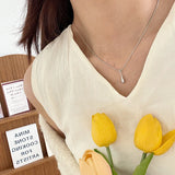 S925 Silver Drop-Shaped Snake Bone Chain Necklace