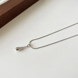 S925 Silver Drop-Shaped Snake Bone Chain Necklace