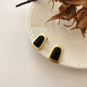 S925 Geometric Trapezoidal Agate Shell Earrings Female