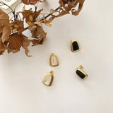 S925 Geometric Trapezoidal Agate Shell Earrings Female