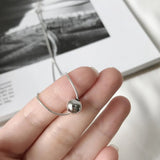 S925 Sterling Silver Mini Round Bead Snake Bone Necklace