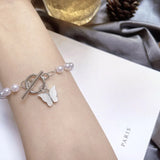 Fairy Butterfly Pearl Bracelet - Birthday Gift for Her
