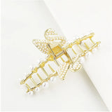 Butterfly Pearl Hairpin Big Head Goose Hair Clip