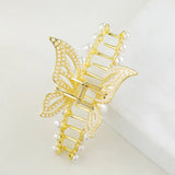 Butterfly Pearl Hairpin Big Head Goose Hair Clip