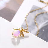 Colorful Crystal Angel Necklace Zircon Pendant Steel Chain