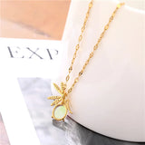 Colorful Crystal Angel Necklace Zircon Pendant Steel Chain