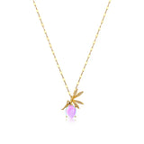 Colorful Crystal Angel Necklace Zircon Pendant Steel Chain