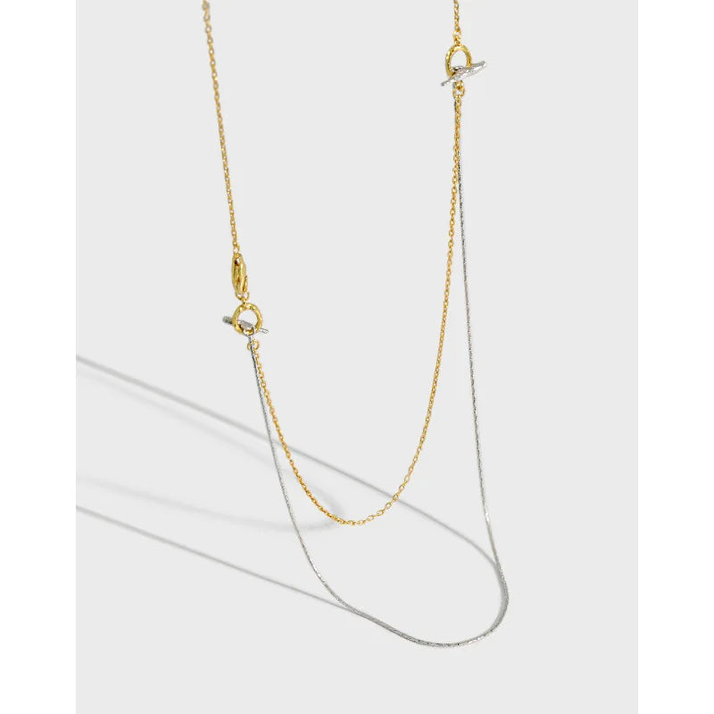Double S925 Sterling Silver Necklace Clavicle Chain