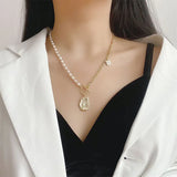 Baroque Pearl Necklace Female Pendant Cold Wind Jumper Chain