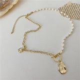 Baroque Pearl Necklace Female Pendant Cold Wind Jumper Chain
