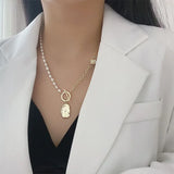 Baroque Pearl Necklace Female Pendant Cold Wind Jumper Chain
