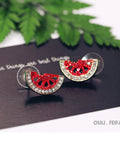 Rhinestone Watermelon Earrings & Stud Earrings Set