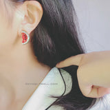 Rhinestone Watermelon Earrings & Stud Earrings Set