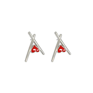 Minimalist Geometric Silver Drop Glue Earrings