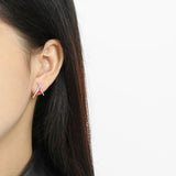 Minimalist Geometric Silver Drop Glue Earrings