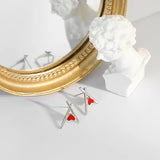 Minimalist Geometric Silver Drop Glue Earrings