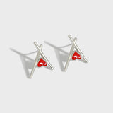 Minimalist Geometric Silver Drop Glue Earrings