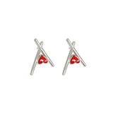 Minimalist Geometric Silver Drop Glue Earrings
