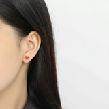 Minimalist Silver Earrings with Micro-Diamonds