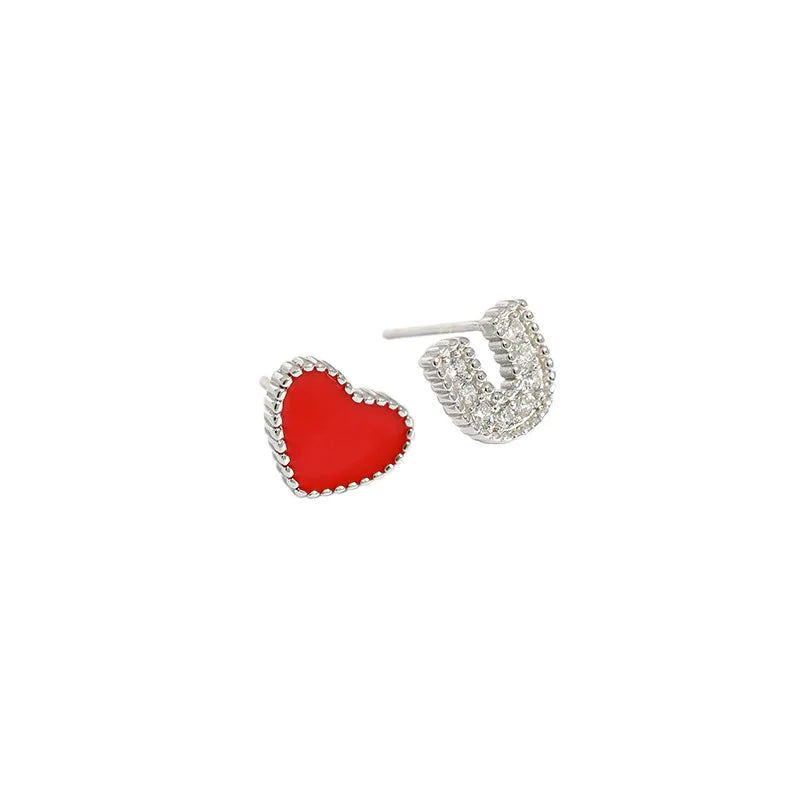 Minimalist Silver Earrings with Micro-Diamonds