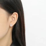 Minimalist Silver Earrings with Micro-Diamonds