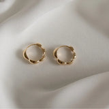 Sterling Silver Wave Earrings Minimalist Cold Wind Jewelry