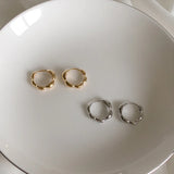 Sterling Silver Wave Earrings Minimalist Cold Wind Jewelry