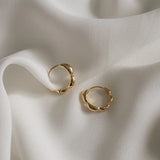 Sterling Silver Wave Earrings Minimalist Cold Wind Jewelry