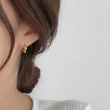 Sterling Silver Wave Earrings Minimalist Cold Wind Jewelry