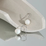 Sterling Silver Bead Earrings Cold Wind Micro-Inlaid All-Match