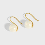 Sterling Silver Bead Earrings Cold Wind Micro-Inlaid All-Match