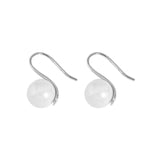Sterling Silver Bead Earrings Cold Wind Micro-Inlaid All-Match