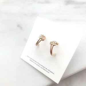 Temperament Ins Ear Studs Twisted Double-Ring Earrings Women's Silver Jewelry