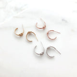 Temperament Ins Ear Studs Twisted Double-Ring Earrings Women's Silver Jewelry