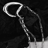 Minimalist S925 Silver Double Geometric Ear Clip with Tassel