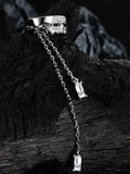 Minimalist S925 Silver Double Geometric Ear Clip with Tassel