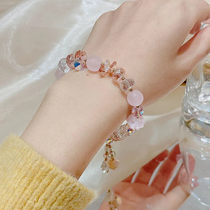 Crystal Chip Lucky Grass Bracelet for Women