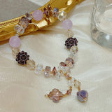 Crystal Chip Lucky Grass Bracelet for Women