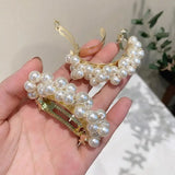 Rhinestone Spring Hairpin Pearl Back Head Hairpin