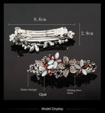 Retro Crystal Flower Spring Clip Hairpin Bow Hairpin